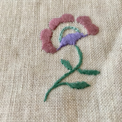 ヴィンテージ花柄生地のコースターとテーブルマットのセット 紫 3枚目の画像