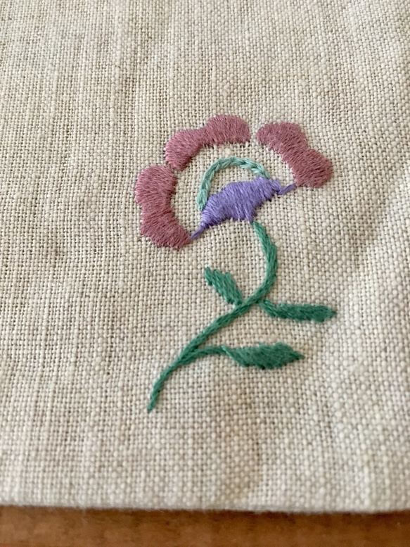 ヴィンテージ花柄生地のコースターとテーブルマットのセット 紫 3枚目の画像