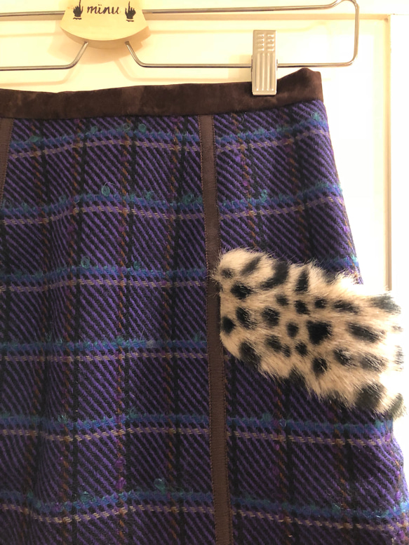 purple check mini skirt 5枚目の画像