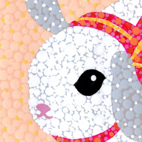 B6＿額なし原画＊しらたまちゃん＿Orange 〜うさぎ〜 イラスト きむら