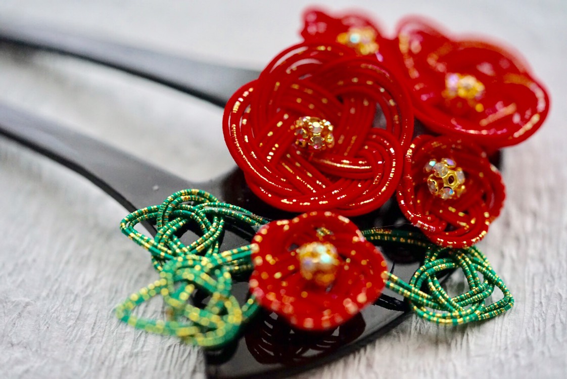 かんざしと、和紙水引お正月飾りセット(27×24㎝) かんざしと、和紙水引お正月飾りセット(27×24㎝)