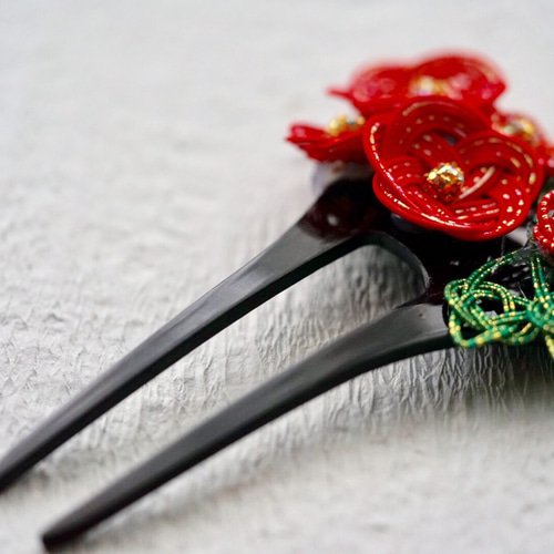 水引＊梅の花 髪飾り／かんざし ******お正月・七五三・成人式・発表会