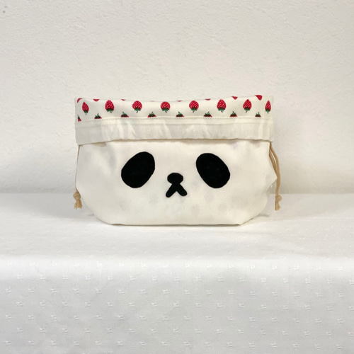 パンダの巾着 ころんとしじみ型 お弁当袋に♪ 弁当袋 sawadama 通販