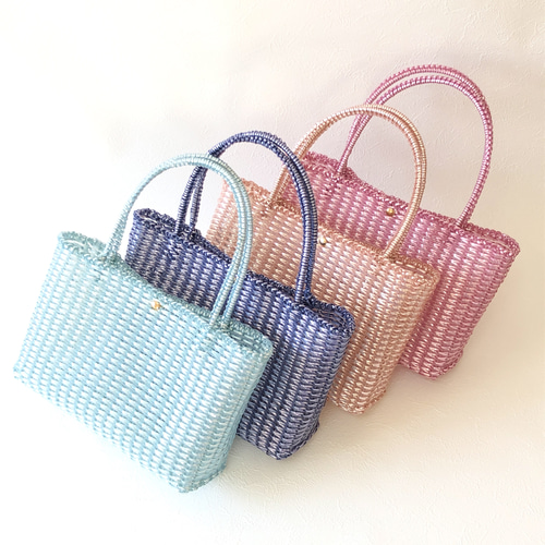 ワイヤーバッグ パールカラーシリーズ【098-JYTBu】 ハンドバッグ  
