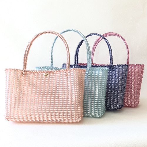 ワイヤーバッグ パールカラーシリーズ【098-JYTBu】 ハンドバッグ  