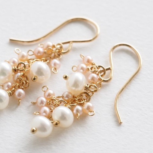 14kgf：淡水パールのピアス（イヤリング）№7025 ピアス（フック