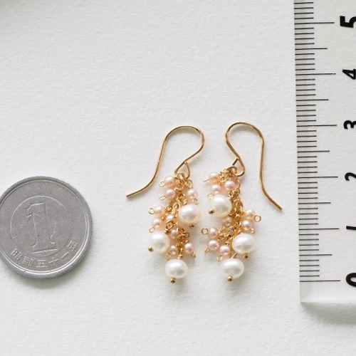 14kgf：淡水パールのピアス（イヤリング）№7025 ピアス（フック