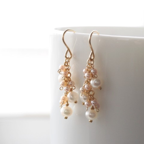 14kgf：淡水パールのピアス（イヤリング）№7025 ピアス（フック