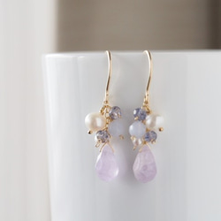 14kgf：ピンクアメジストとアイオライトのペンダントトップ （№7018