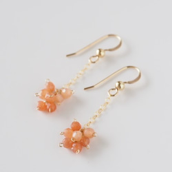 Gちゃん ♦︎14kgfローズクォーツランバスカービングピアス