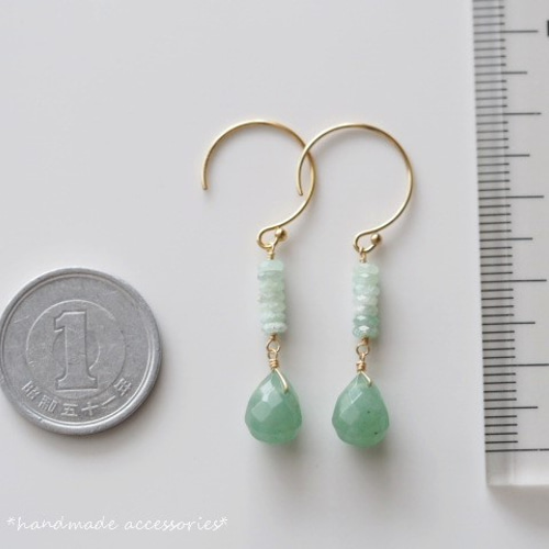 のんたん◇ロシアンアマゾナイトピアス✧14kgf - ピアス