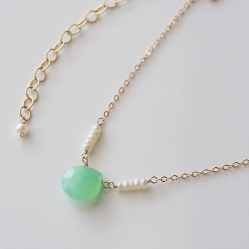 高級】天然 氷種 ラベンダー ヒスイ パール k18 ネックレス  