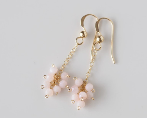 web限定アイテム 14kgf：ピンクオパールのピアス *candy*（№9007） ピアス ピアス