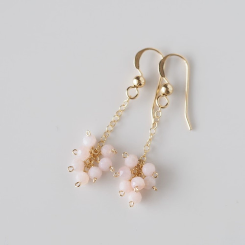 14kgf：ピンクオパールのピアス *candy*（№9007） ピアス