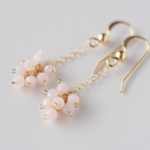 14kgf：ピンクオパールのピアス *candy*（№9007） ピアス