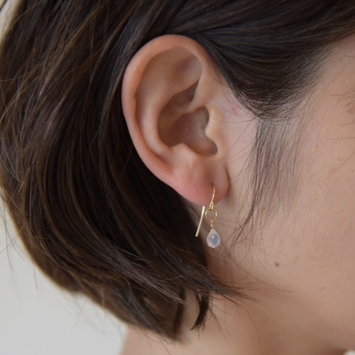 ブルームーンストーン ピアス（イヤリング） ピアス（フック・チェーン