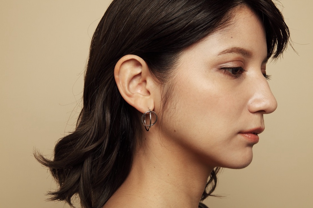 ダブルサークルピアスSv925　＃シルバー