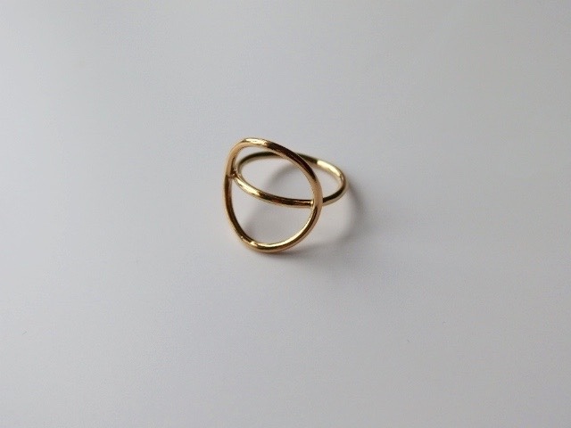 受注製作　ダブルフープリング＃ゴールド