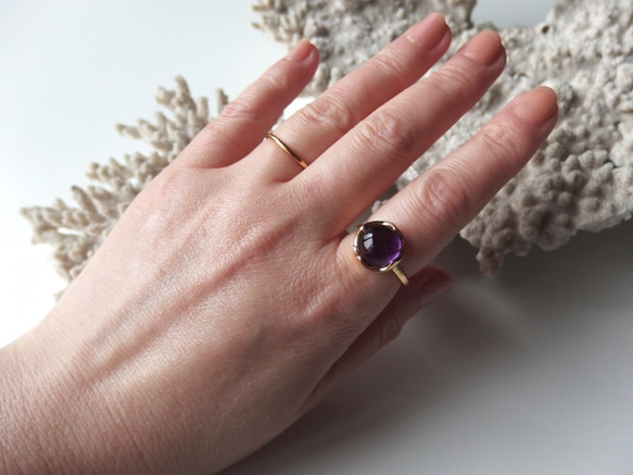 仙人掌戒指紫水晶＃金/＃銀 第2張的照片