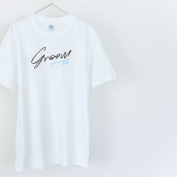 Groom and Bride 新郎新婦Tシャツ 2枚セット ウェディングフォトに ペア 結婚式 前撮りに_T037 2枚目の画像