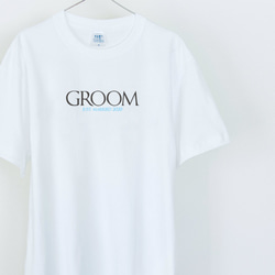 GROOM and BRIDE 新郎新婦Tシャツ 2枚セット ウェディングフォトに ペア 結婚式 前撮りに_T038 2枚目の画像