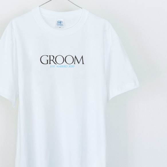 GROOM and BRIDE 新郎新婦Tシャツ 2枚セット ウェディングフォトに ペア 結婚式 前撮りに_T038 2枚目の画像