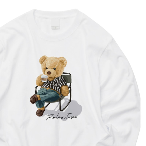 クマのロンT 長袖Tシャツ ロングスリーブ 熊 アウトドア GO OUT