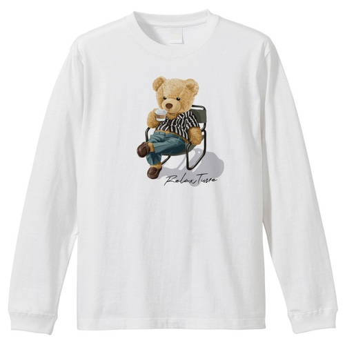 クマのロンT 長袖Tシャツ ロングスリーブ 熊 アウトドア GO OUT