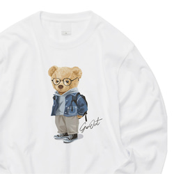 名入れOK【キッズ】クマのロンT 長袖Tシャツ ロングスリーブ 熊 アウトドア GoOut RelaxT T039 3枚目の画像