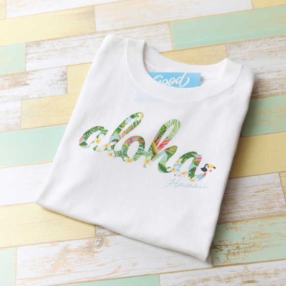 [名入れOK]ALOHA♪ハワイ お名前 Tシャツ お揃いコーデに アロハ ハワイアン_T007 1枚目の画像