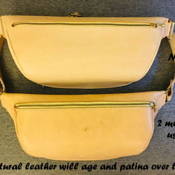 Veather手作牛皮斜肩腰包（含牛皮背帶）/ Handmade Leather Waist Bag / ウエストバッグ 第8張的照片