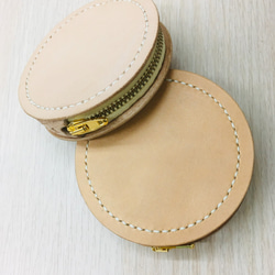 【素面微皮雕內裡款】Veather手作牛皮零錢包/Handmade Leather Coin Purse/ゼロの財布 第2張的照片