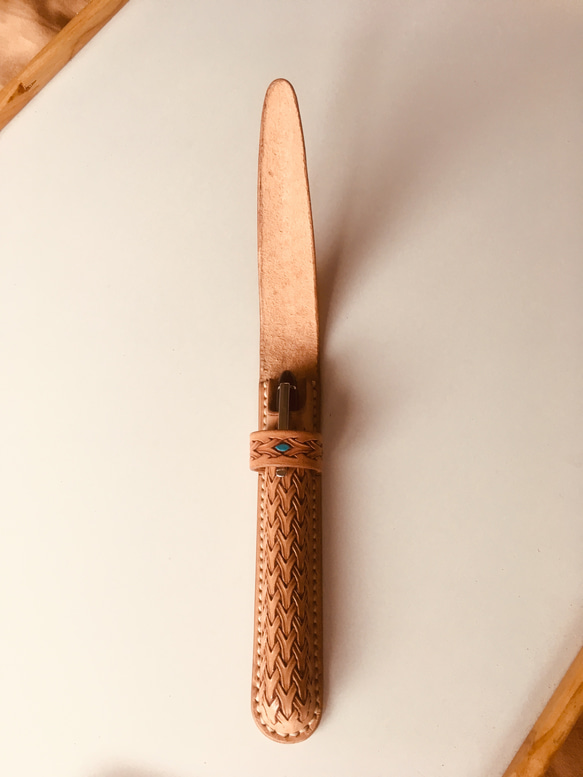 《全皮雕染色款》Veather皮雕鋼筆筆套/Handmade Leather Pen Case/レザーペンセット 第5張的照片