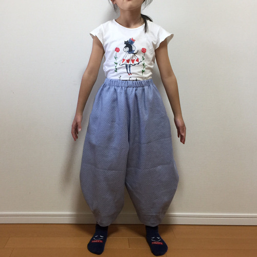 型紙】子供用バルーンパンツ（100・110・120・130全サイズ記載） 編み 