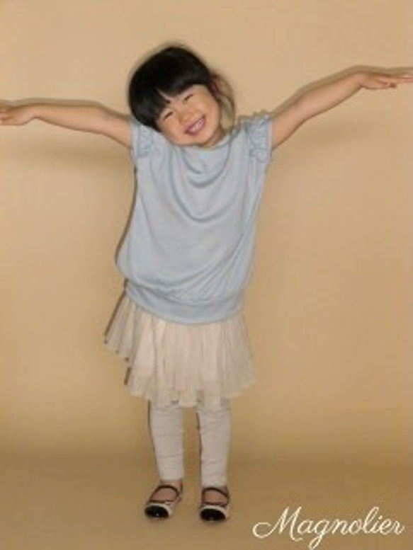 【子供服セット販売】110サイズカットソー、スカート、レギンスセット販売 2枚目の画像