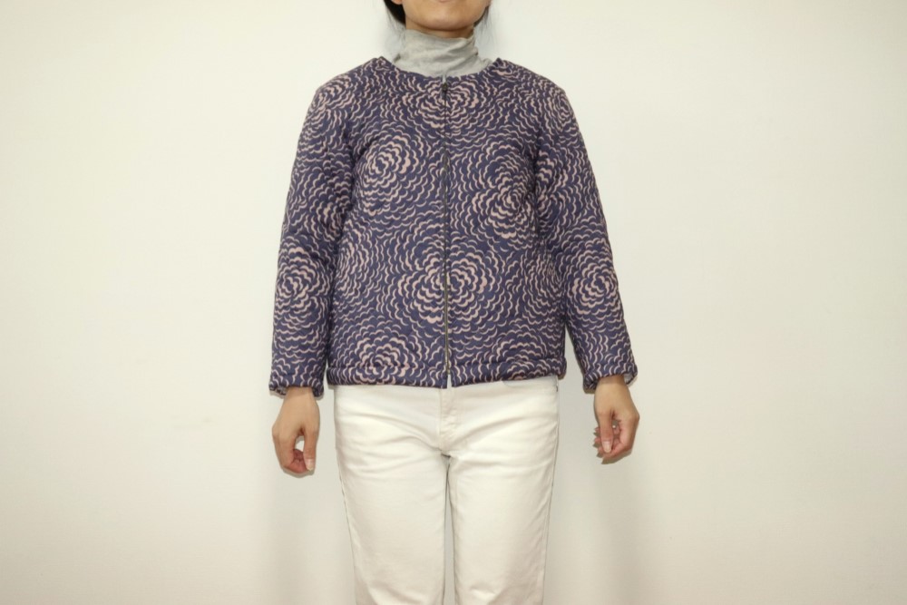 リバティキルティングブルゾン（ネイビーパープル）