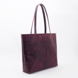 &lt;Stock SALE 立即交貨&gt; Spacious shoulder lamb tote (Bordeaux)/s 第3張的照片