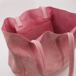 &lt;即時發貨&gt; Machi L Tote (Fuchsia) 100% RealLeather/意大利單寧/牛皮/T0 第6張的照片