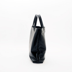 ＜即納＞white leather pattern bag（黒×白）40×30×8/子牛革/GDZ003 4枚目の画像