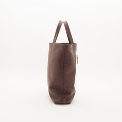 ＜受注生産＞white leather pattern bag2（カーキ×白）33×28×7/子山羊革/GDZ004 4枚目の画像