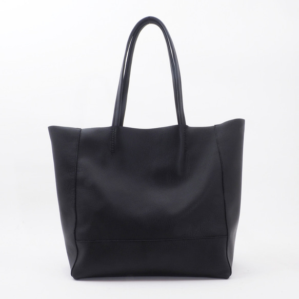 ＜即納＞THE TOTE BAG soft #まちLトート（黒）/Real leather/山羊革/T030 1枚目の画像