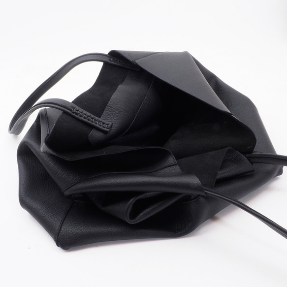 ＜即納＞THE TOTE BAG soft #まちLトート（黒）/Real leather/山羊革/T030 6枚目の画像