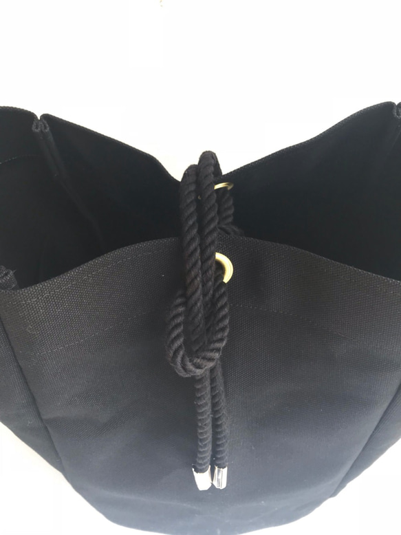 【FUKURAFT】/ Japanese Canvas Tote Bag -S / BLK (FR- 0011) 9枚目の画像