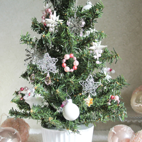 一点物> Pink christmas ピンク・ホワイト・シルバー クリスマス