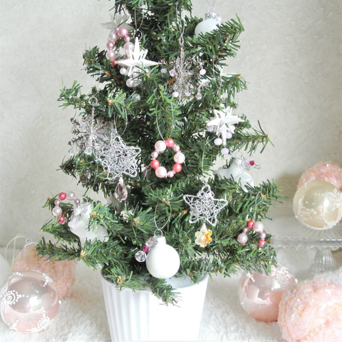 一点物> Pink christmas ピンク・ホワイト・シルバー クリスマス