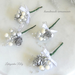 Silver Snow Christmas ornaments  シルバースノー　　クリスマスオーナメント 7枚目の画像