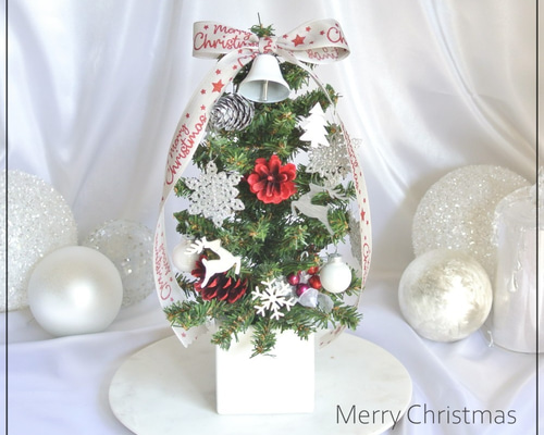 Happy Christmas ☆ 雪の結晶 トナカイ レッド×シルバー クリスマス