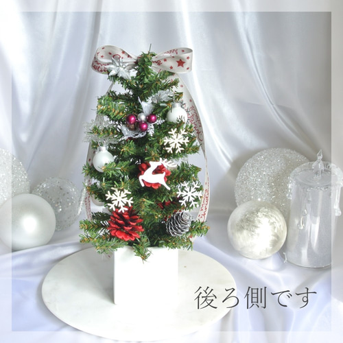 Happy Christmas ☆ 雪の結晶 トナカイ レッド×シルバー クリスマス