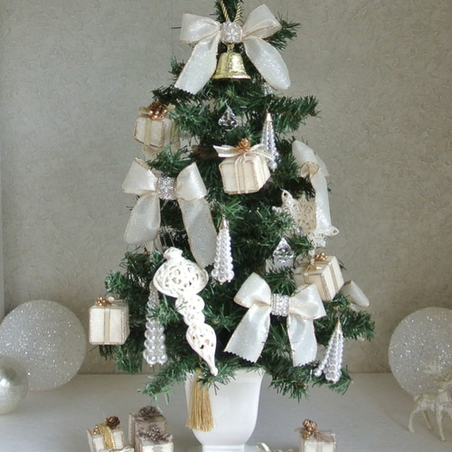 【25％OFF】 上品華やか♡リボンとプレゼントボックスのクリスマスツリー クリスマス