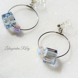 Blue Cube  Earrings 　イヤリング　樹脂イヤリング　109 5枚目の画像